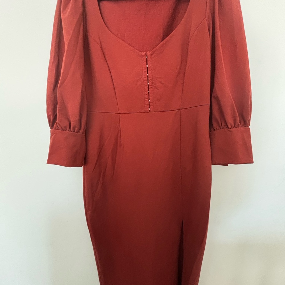 Betsey Johnson Rust Long Sleeve Dress